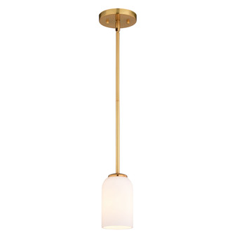 Shelby Gold Brass Transitional Mini Pendant Ceiling Light White Glass (51|P0427)