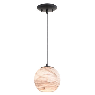 Milano LED Compatible Matte Black Transitional Mini Pendant Ceiling Light Multi Color Art Glass (51|P0407)