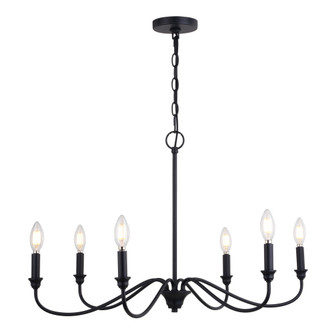 Annabelle 6 Light Matte Black Farmhouse Chandelier Candelabra (51|H0298)