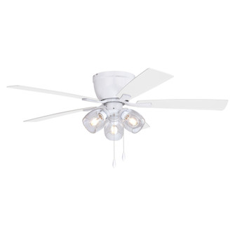 Brayton White Transitional 3-Light Flush Mount Ceiling Fan with Light Kit, Pull Chain, Reversible Bl (51|F0117)