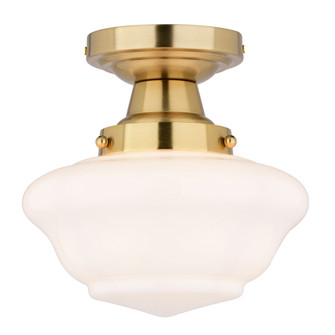 Eastgate 8.75-in W Gold Brass Traditional Semi Flush Mount Ceiling Light White Schoolhouse Glass (51|C0311)
