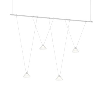 48'' 1-Tier Linear w/ V-Line Etched Glass Cone Luminaires (107|SLS4244-W)