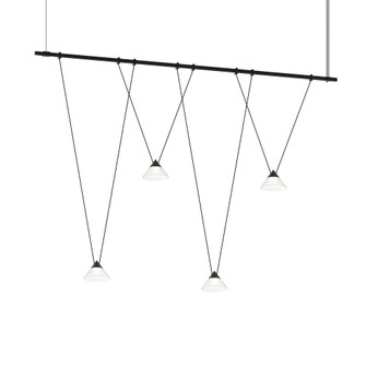 48'' 1-Tier Linear w/ V-Line Etched Glass Cone Luminaires (107|SLS4244-K)
