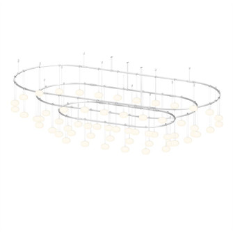 40'' x 88'' Path 3-Bar Racetrack w/ Height Adjustable Etched Globe Luminaires (107|SLS4238-W)