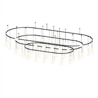 40'' x 88'' Path 3-Bar Racetrack w/ Height Adjustable Etched Globe Luminaires (107|SLS4238-K)