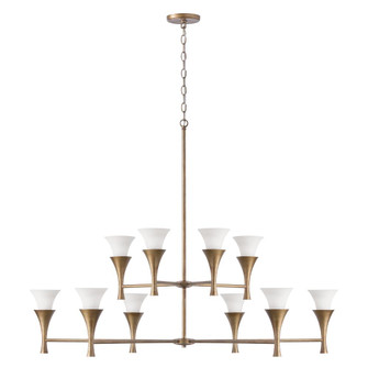 10-Light Two-Tier Chandelier in Mystic Luster with Soft White Glass (42|455701ML)