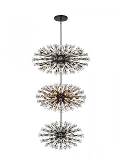 Vera 48 inch three tiers crystal starburst chandelier in black (758|2550G48L3BK)