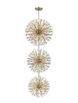 Vera 44 inch three tiers crystal starburst chandelier in satin gold (758|2550G44L3SG)