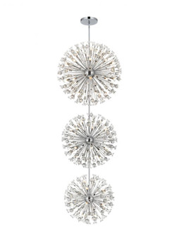 Vera 44 inch three tiers crystal starburst chandelier in chrome (758|2550G44L3C)
