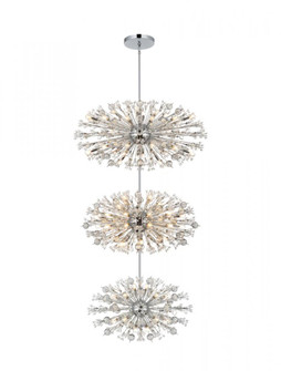 Vera 48 inch three tiers crystal starburst chandelier in chrome (758|2550G48L3C)