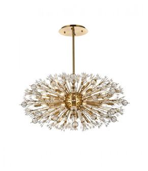 Vera 42 inch crystal starburst oval pendant in gold (758|2550D42SG)