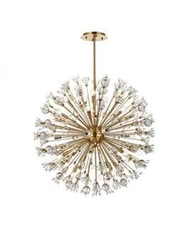 Vera 38 inch crystal starburst round pendant in gold (758|2550D38SG)