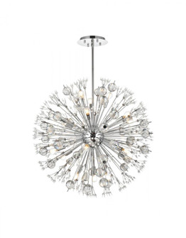 Vera 32 inch crystal starburst round pendant in chrome (758|2550D32C)