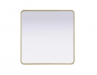 R Corner Mirror 36''x36''x2'' Brass (758|MR8A3636BRA)