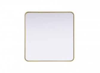 R Corner Square Mirror 30''x30''x2'' Brass (758|MR8A3030BRA)