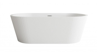 67 inch Bathtub in Glossy White with Brushed Nickel Trim (758|BT30767GW-BNK)