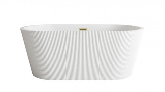59 inch Bathtub in Glossy White with Brushed Gold Trim (758|BT30759GW-BGD)