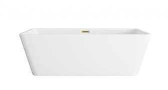 67 inch Bathtub in Glossy White with Brushed Gold Trim (758|BT30667GW-BGD)