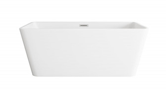 59 inch Bathtub in Glossy White with Brushed Nickel Trim (758|BT30659GW-BNK)