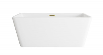 59 inch Bathtub in Glossy White with Brushed Gold Trim (758|BT30659GW-BGD)