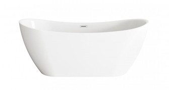67 inch Bathtub in Glossy White with Chrome Trim (758|BT30467GW-PCH)