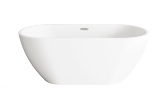 59 inch Bathtub in Glossy White with Brushed Nickel Trim (758|BT30359GW-BNK)