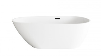 67 inch Bathtub in Glossy White with Matte Black Trim (758|BT30267GW-MBK)