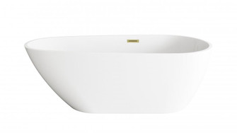 67 inch Bathtub in Glossy White with Brushed Gold Trim (758|BT30267GW-BGD)