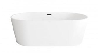 67 inch Bathtub in Glossy White with Matte Black Trim (758|BT30167GW-MBK)