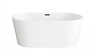 59 inch Bathtub in Glossy White with Matte Black Trim (758|BT30159GW-MBK)