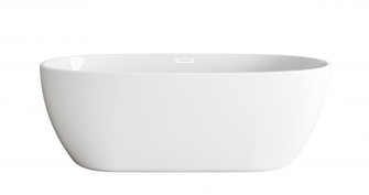 77 inch Soaking Bathtub in Glossy White with Polished White Trim (758|BT10770GW-WHT)