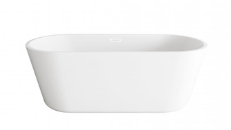 65 inch Soaking Bathtub in Glossy White with Polished White Trim (758|BT10665GW-WHT)