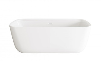 67 inch Soaking Bathtub in Glossy White with Polished White Trim (758|BT10567GW-WHT)