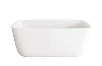 Bathtub 59.1x28.3x22.8 GW with WHT drain kit (758|BT10559GW-WHT)