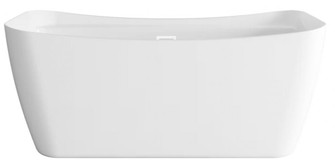 59 inch Soaking Bathtub in Glossy White with Polished White Trim (758|BT10459GW-WHT)