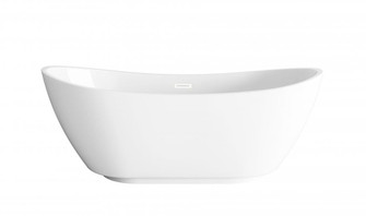 67 inch Soaking Bathtub in Glossy White with Polished White Trim (758|BT10367GW-WHT)