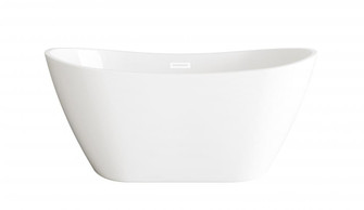 59 inch Soaking Bathtub in Glossy White with Polished White Trim (758|BT10354GW-WHT)