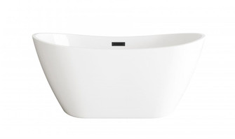 59 inch Soaking Bathtub in Glossy White with Matte Black Trim (758|BT10354GW-MBK)