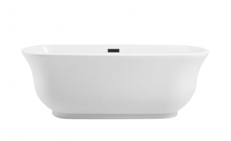 67 inch Soaking Bathtub in Glossy White with Matte Black Trim (758|BT10267GW-MBK)