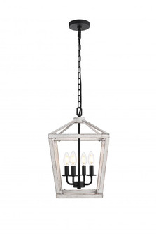 Gage 12 inch Latern Pendant in Weathered White and Black (758|LD511H20WG)
