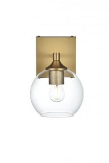 Wall sconce W5.9''x E7.6'' x H8.9''L1 Satin Gold frame with Clear glass (758|LD7308W6SG)