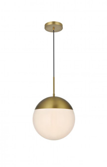 Eclipse 12 Inch Pendant Frosted White Shade in Satin Gold (758|LD6038SG)