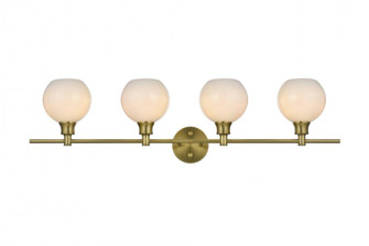 Collier 4 Light Satin Gold and Frosted White Glass Wall Sconce (758|LD2323SG)