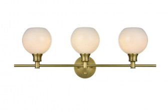 Collier 3 Light Satin Gold and Frosted White Glass Wall Sconce (758|LD2319SG)