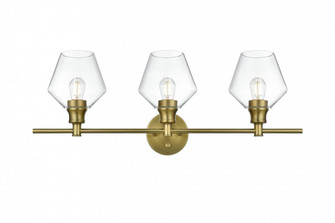 Gene 3 Light Satin Gold and Clear Glass Wall Sconce (758|LD2316SG)
