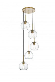 Baxter 18 Inch Pendant Clear Shade in Satin Gold (758|LD2226SG)