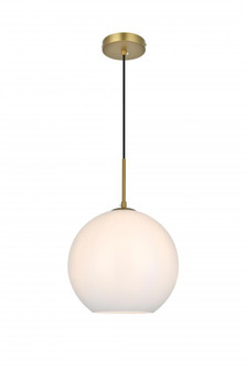 Baxter 12 Inch Pendant Frosted White Shade in Satin Gold (758|LD2225SG)