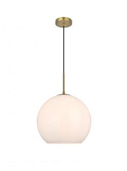 Baxter 14 Inch Pendant Frosted White Shade in Satin Gold (758|LD2217SG)