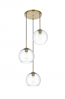 Baxter 20 Inch Pendant Clear Shade in Satin Gold (758|LD2214SG)