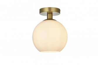 Baxter 8 Inch Flush Mount Frosted White Shade in Satin Gold (758|LD2205SG)